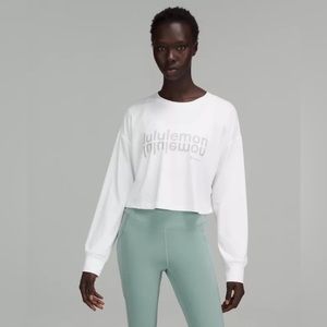 Lulu lemon white long sleeve crop top
